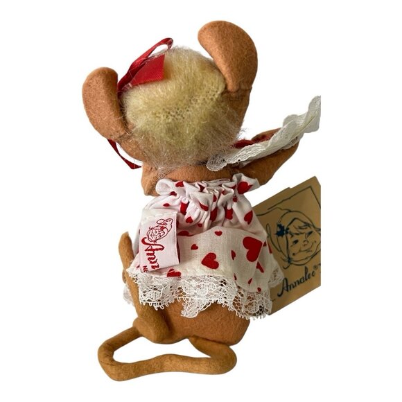 Annalee Dolls Vtg 1993 Sweetheart Girl Mouse Valentine Tags 6" Poseable - Picture 5 of 11